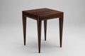 Dark Wood Square Tapered-Leg Side Table – handcrafted by Six Bros Crafts