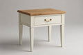 White and Natural Wood Drawer Side Table – handcrafted by Six Bros Crafts