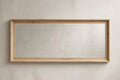 Light Wood Wide Rectangular Wall Mirror – handcrafted by Six Bros Crafts