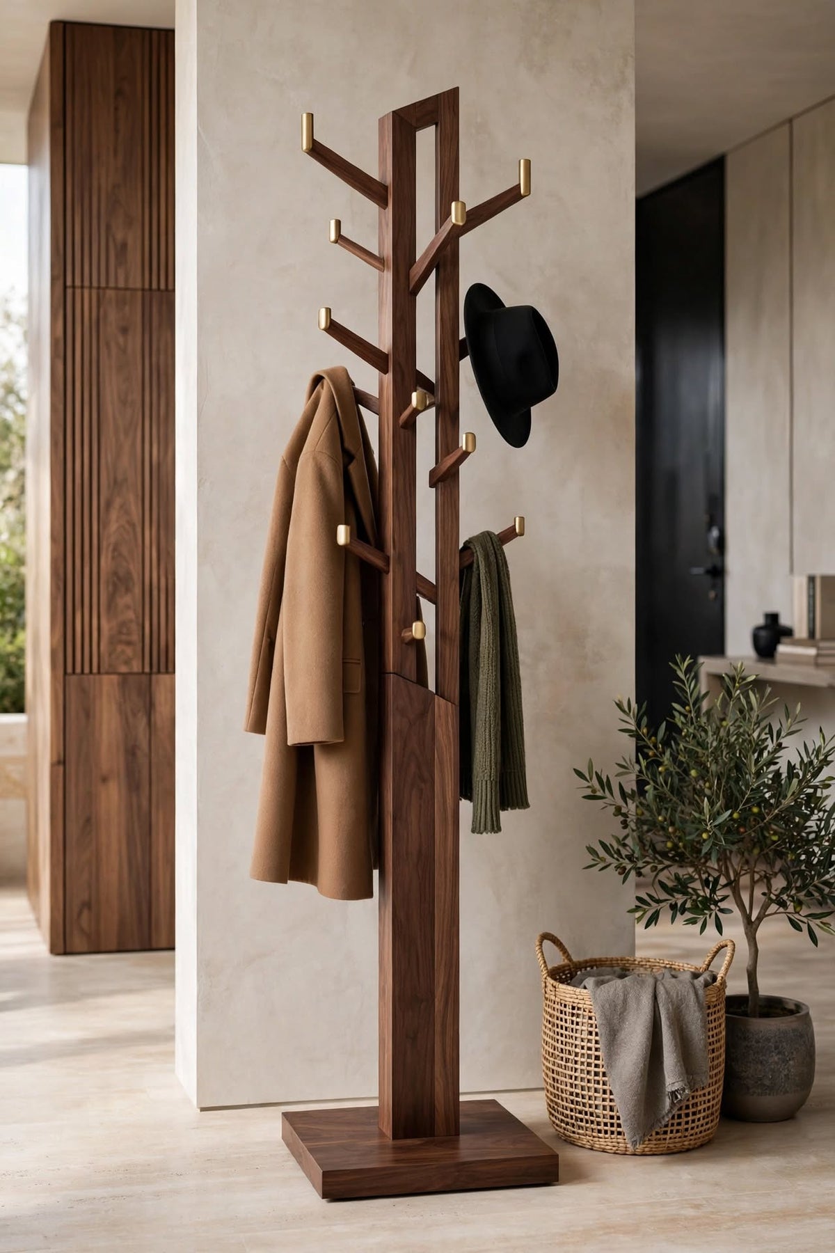 Freestanding Wooden Tree Coat Stand – handcrafted by Six Bros Crafts