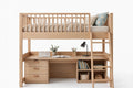 Natural Wood Children's Loft Bed with Study Desk – handcrafted by Six Bros Crafts