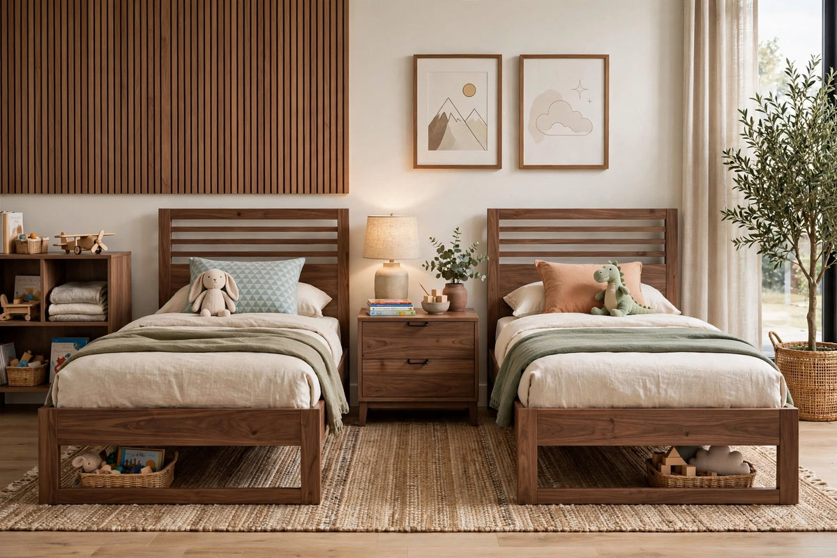 Slatted-Headboard Children's Bed – handcrafted by Six Bros Crafts